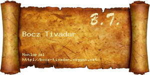 Bocz Tivadar névjegykártya